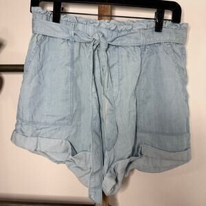 Aerie Light Wash Drawstring Pull On‎ Shorts Size Medium NWT